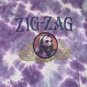 Vintage 90s Zig Zag Tie Dye T-Shirt Adult M Rolling Leaves Purple Single Stitch